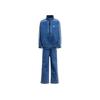 Adidas Оригинальный повседневный спортивный комплект джинсовый комплект с фирменным логотипом, воротником-стойкой, длинным рукавом, модные универсальные удобные джинсы детские комплекты средне-синего цвета JC7871