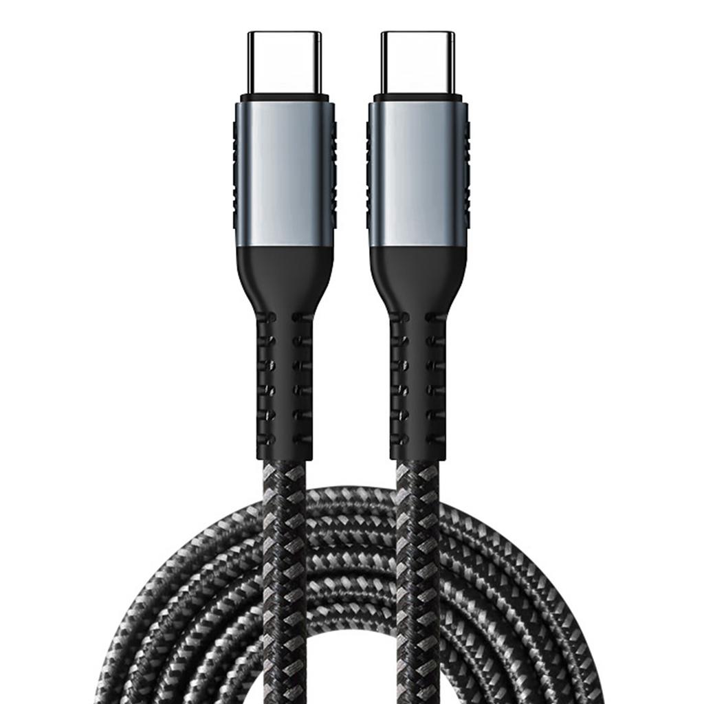 Портативный 100 Вт Нейлоновый Плетеный USB C Кабель с Двумя Штекерами Типа C Data Cord для Различного Использования в Офисе, Дома или в Путешествии