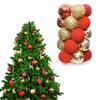 25Pieces Delicate Christmas Ball Ornaments Set Hand Painted Festival Red and Gold Baubles Decorations for Holiday Tree