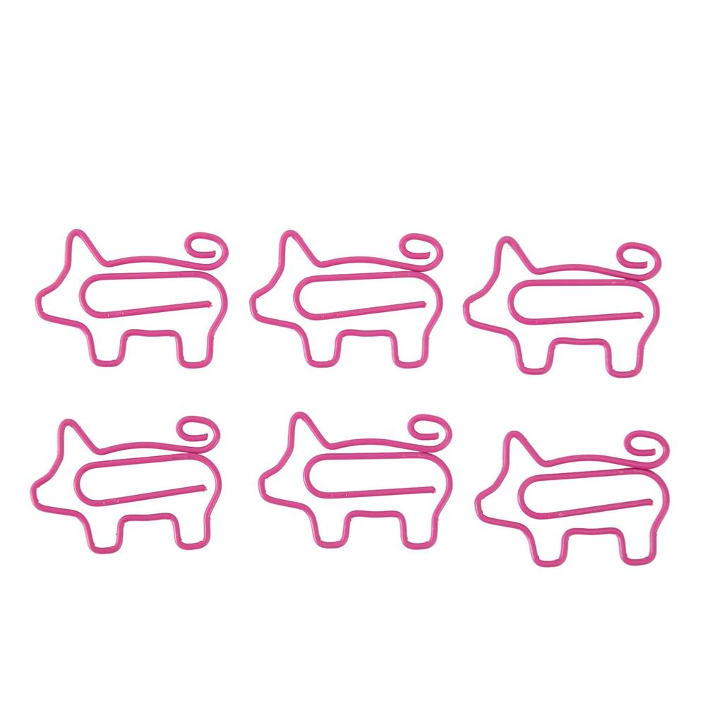 100 шт. Скрепки для бумаги в виде поросят, милые забавные скрепки для бумаги, нескользящие, с металлическим покрытием, закладки-клипсы для дома