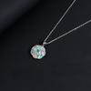 Colorful Natural Opal Gemstone with Green Emerald  Pendant Necklace Fine Jewelry 925 Sterling Silver Gift for Women