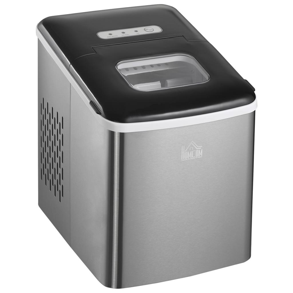 Ice Maker Machine Countertop, 9 Ice Cubes in 8 Mins, 12KG in 24Hrs, Self-Cleaning Portable Ice Cube Maker w/ Adjustable Ice Size, Ice Scoop, Basket