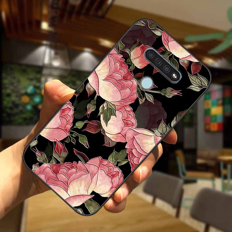 Чехол для LG V30 V40 V50 Thinq 3D тиснение цветами Силиконовый чехол для телефона для LG K50 Q60 Чехлы Мягкий рельефный цветок Для LGV40 K 50