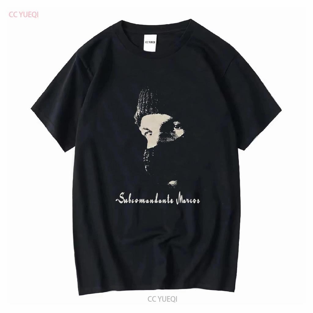 New Rare Subcomandante Marcos Portrait Revolucion EZLN Comandante Emiliano Zapata Retro T Shirt Vintage Style vintage Washed