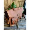 Handmade Leather Messenger Bag Crossbody Laptop Brown Bag ( Free Gift Pocket Handle Leather Brown Bag Size - 10 X 13 X 4 In )