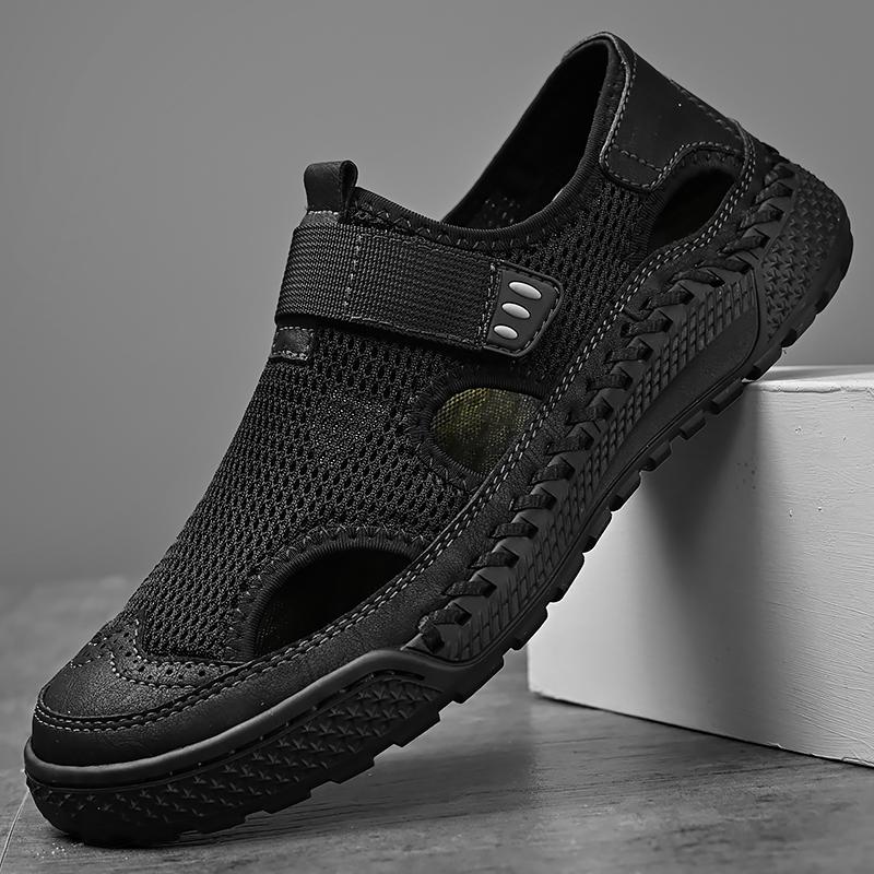 Fashion Classic Style Men's Summer New Handmade Mesh Breathable Sandals 2024 Fashionable Outdoor Men's Beige Comfortable Casual Shoes