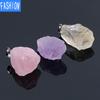 Natural Yellow White Amethyst Crystal Irregular Original Stone Necklace Pendant With Multicolor Quartz Pendant