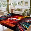 Crystal Velvet Square Rug Custom NameF1 Pattern Non Slip Home Floor Decor Rug
