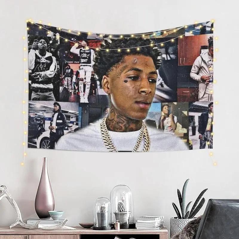 VIKAMA Гобелен YoungBoy Never Broke Again NBA YoungBoy Хип-хоп Рэпер Коллаж Настенное панно для фанатов Декор спальни общежития