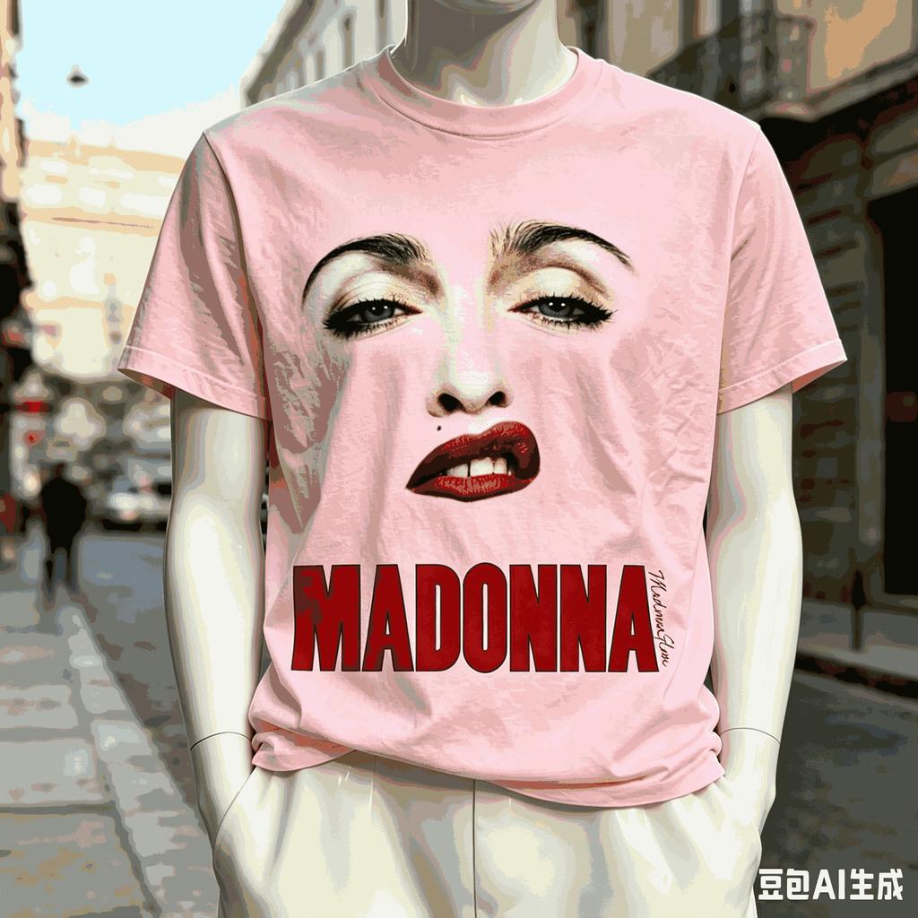 Madonna Graphic Print Crew Neck Tshirt For Unisex Unisex Soft Breathable Oversized Unisex Cotton Short Sleeve Tee Hot Product Soft