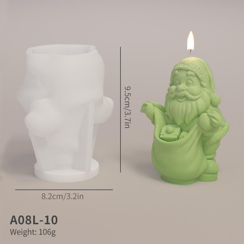 Белые силиконовые формы для свечей Санта-Клауса, силиконовая форма для мыла, новая форма для свечей