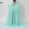 New Fashionable Women's Long Crinkled Cotton Linen Scarf with Tassel Edge - Solid Color Shawl