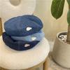 Korean Style Cloud Cowboy Cap Solid Color Denim Octagonal Hat Retro Denim Beret  Ladies