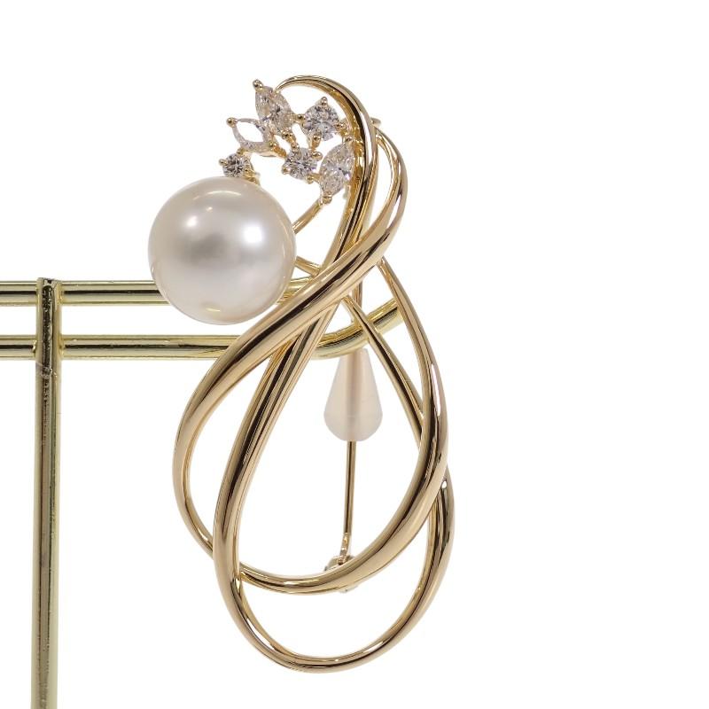 MIKIMOTO Brooch K18 yellow gold/White Butterfly Pearl Women
