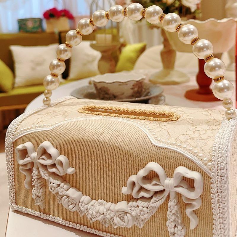 Luxury Tissue Box Desktop Handkerchief Boxes Living Room Art Square Napkin Case Household Toilet Paper Storage Accessories
