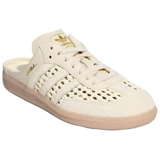 adidas Оригинальные мюли Samba Удобная посадка Без специальных функций Закрытый носок Тапочки Женские тапочки Светло-бежевые KH7719