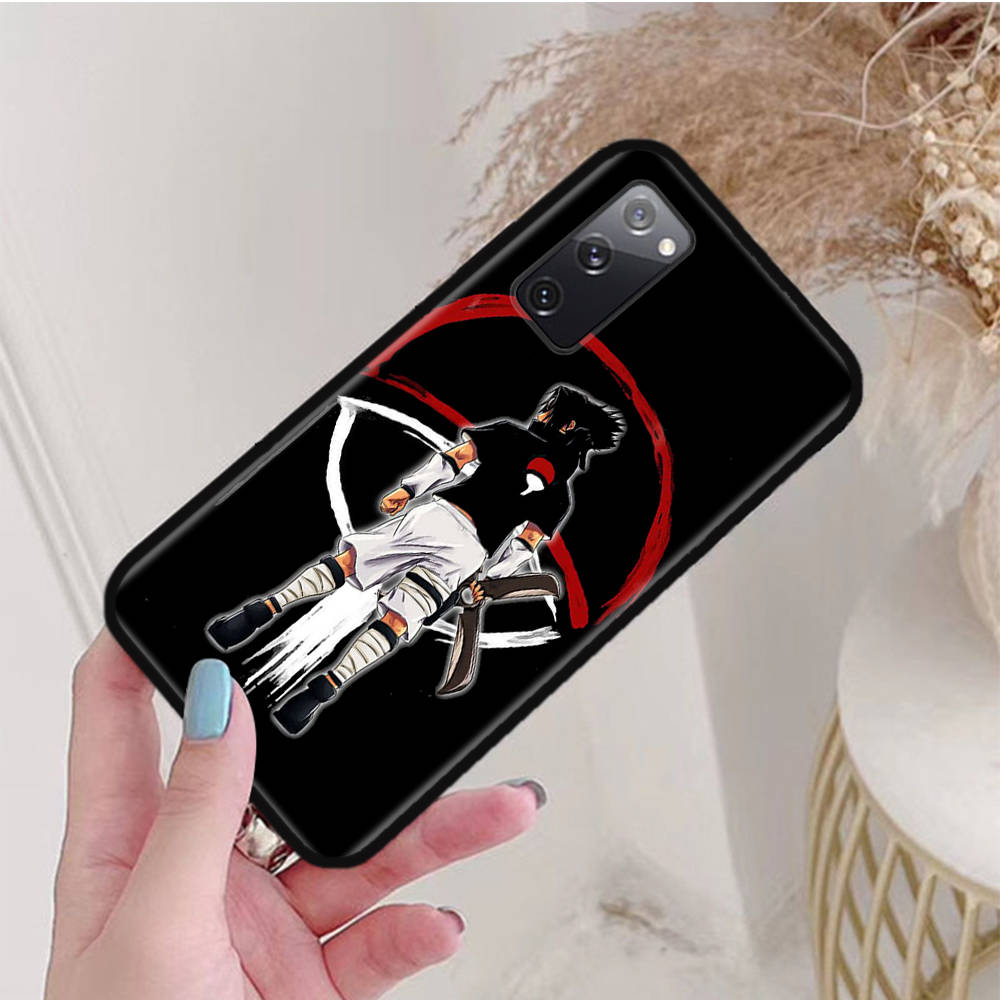 Черный чехол для iPhone 16 15 Plus 14 13 12 11 Pro 8 6 SE XR XS Max P30 Nova 5T Y5P Y6 Y7 Y8P Y9 Realme C30 C33 C31 W-80 Наруто Учиха Саске