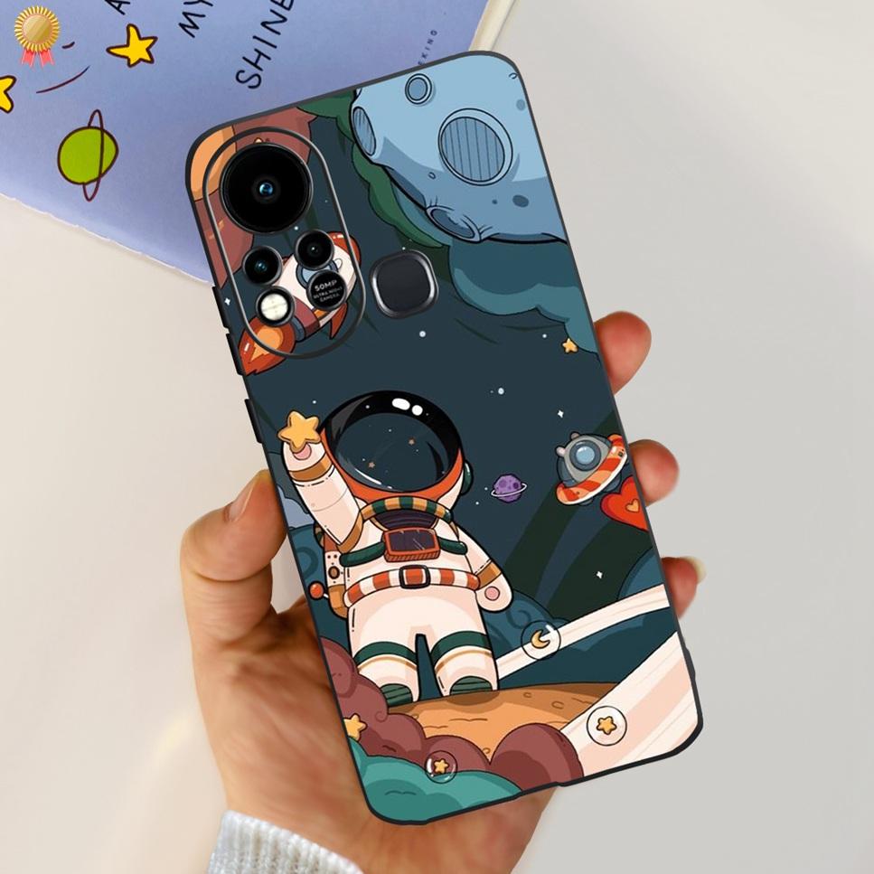 For Infinix Hot 11s Case Back Cover Clear Cute Cat Black Soft Silicone Coque For Infinix Hot11S Hot 11S Phone Case Bumper Fudna