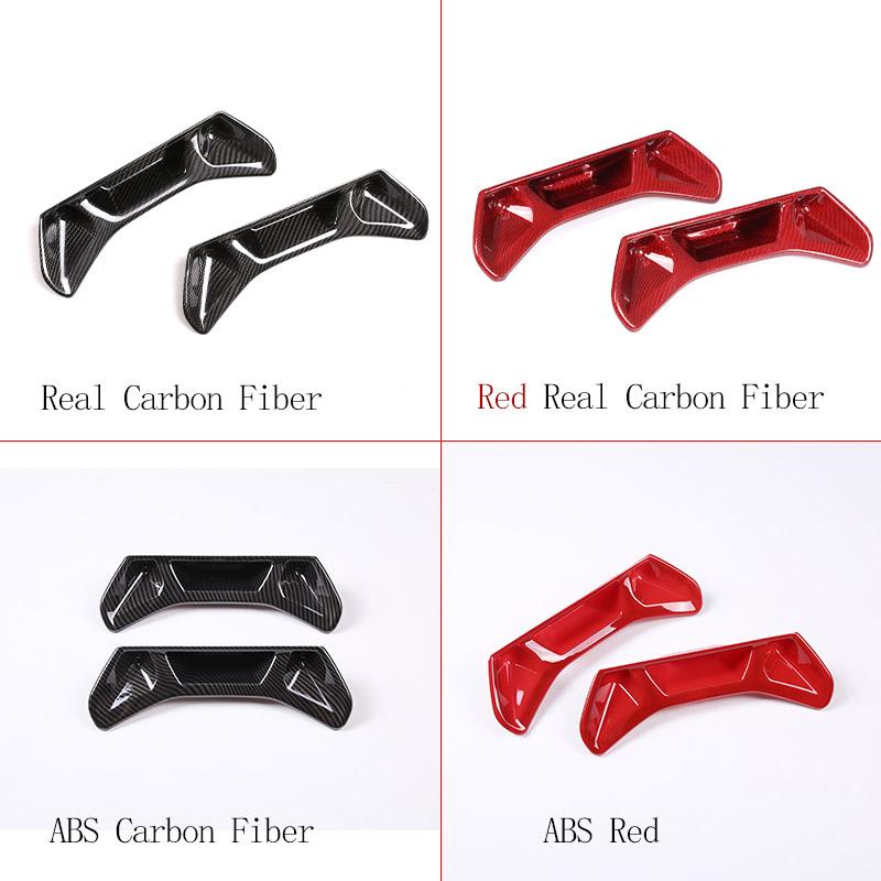 Carbon Fiber/Red Style Car Front Seat Back Trim Cover Sticker For Toyota GR Supra A90 2019-2025 Car Interior Accessories
