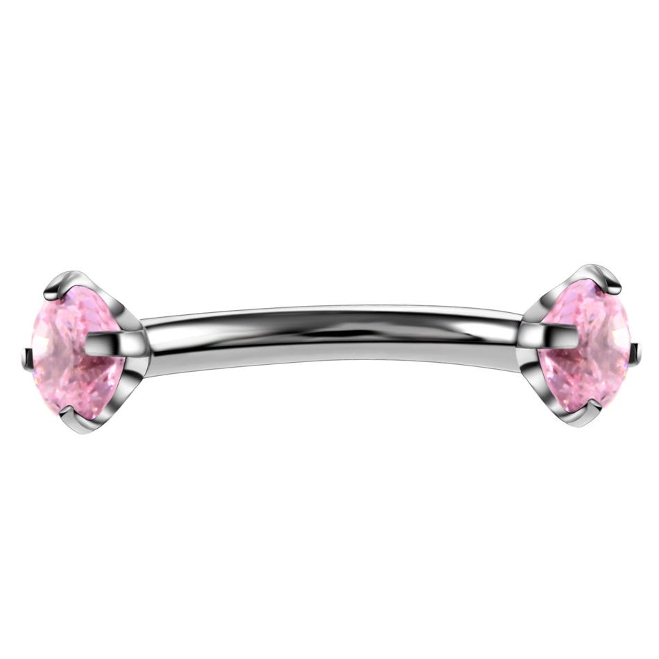 1PC Steel Crystal Gem Eyebrow Ring Tragus Helix Rook Earring Piercings Curved Banana Piercing Lip Helix Rings Jewelry 16G