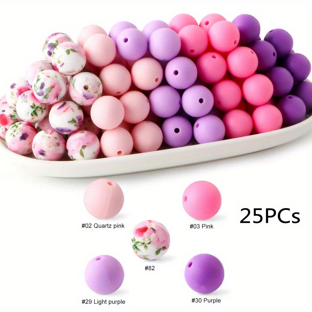 Силиконовые бусины 15 мм для изготовления украшений своими руками - яркие однотонные и узорчатые цвета (желтый, черный, белый, розовый, красный, зеленый, синий) - Отлично подходит для брелоков.