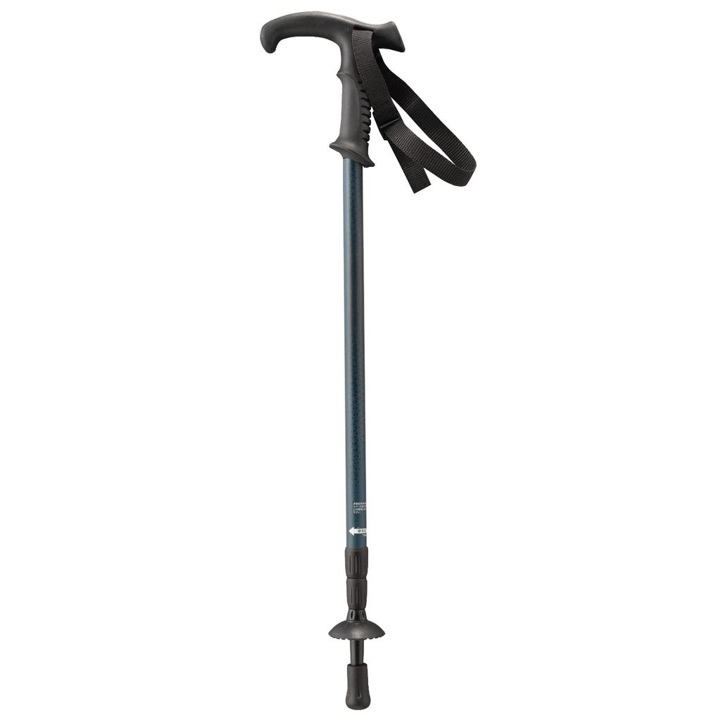 BUNDOK Trekking Poles System 3 Navy Telescopic BD-464NV T-Grip Anti-Shock