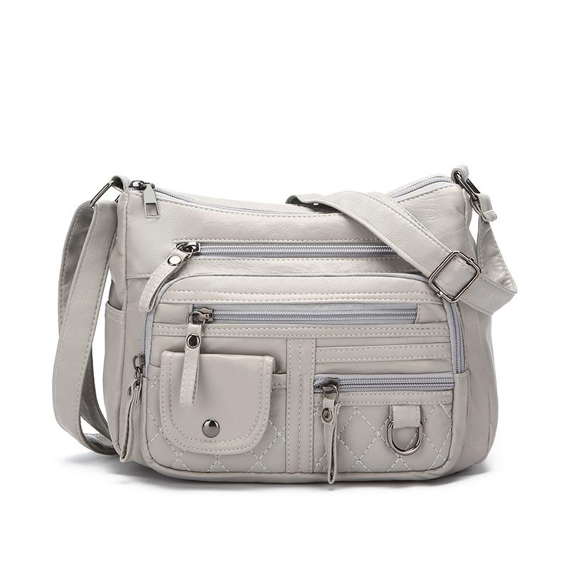 Женская многокарманная стеганая многослойная сумка через плечо AVE