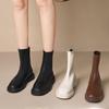 2024 Winter New Thick Soled Boots Women's Back Zipper Fashion Warm Shoes Comfortable and Versatile Botas De Invierno Para Mujer