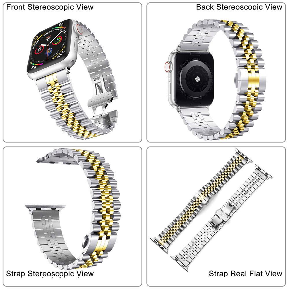 Прочный ремешок для часов из нержавеющей стали для Apple iWatch, Xiaomi S10 и Huawei GT5