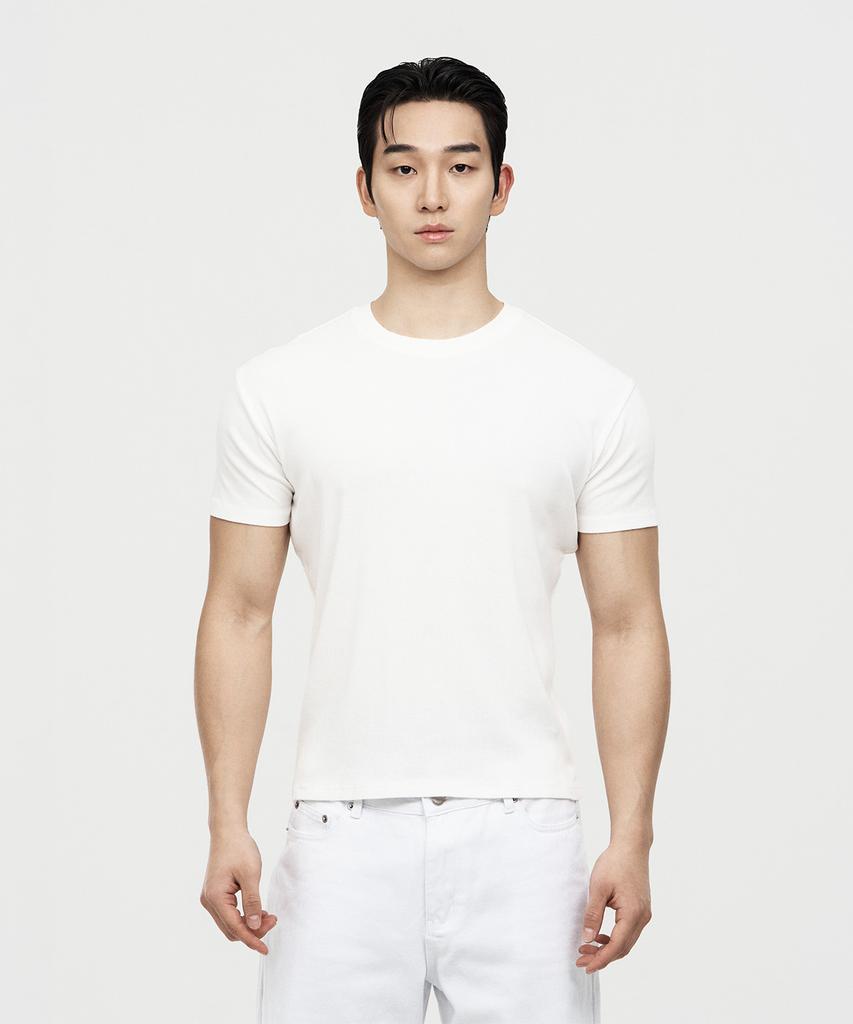 JELEVE Ribbed Muscle Fit Short Sleeve