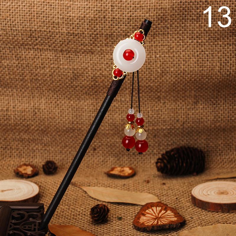 Новые Роскошные Заколки для Волос с Цветами Ручной Работы, Винтажные Деревянные Китайские Заколки-Шпильки для Волос для Женщин, Украшения для Волос, Головные Украшения