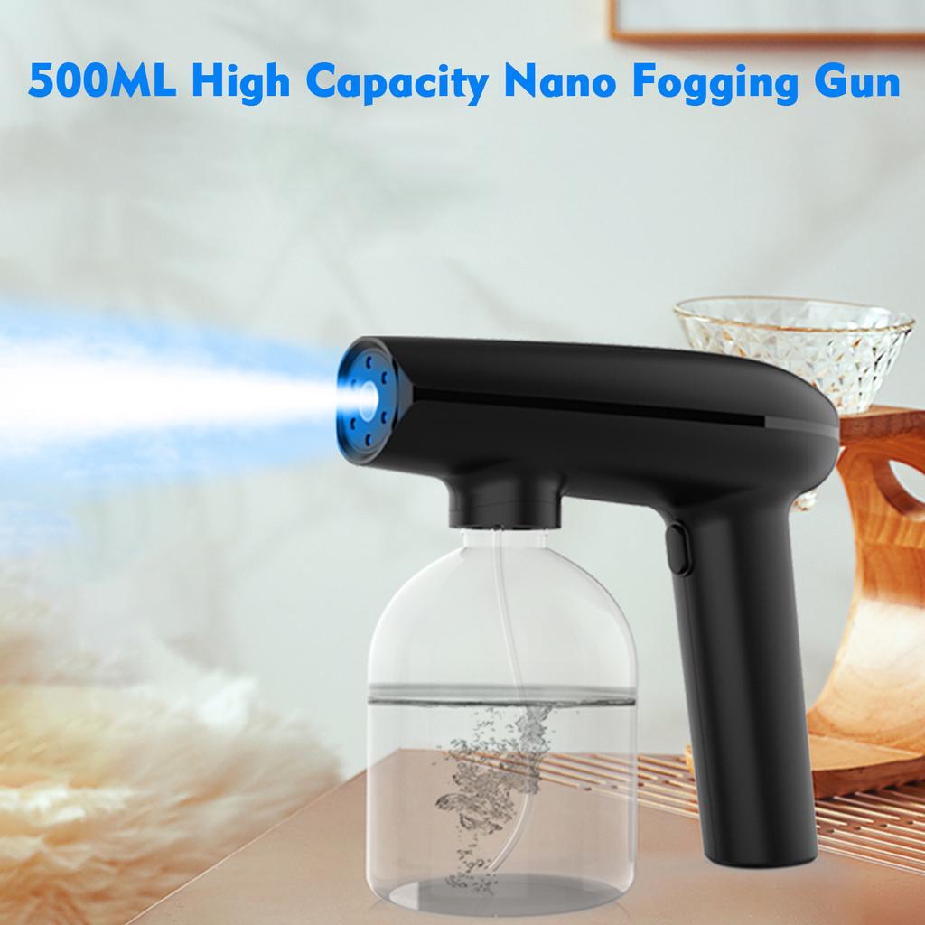 Пистолет для дезинфекции помещений и улицы, ручной беспроводной портативный перезаряжаемый нано-распылитель с синим светом