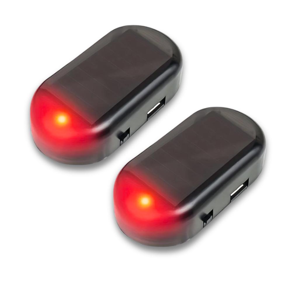 Компактная автомобильная сигнализация на солнечной батарее со светодиодным индикатором и мигающим красным и синим предупреждением о краже