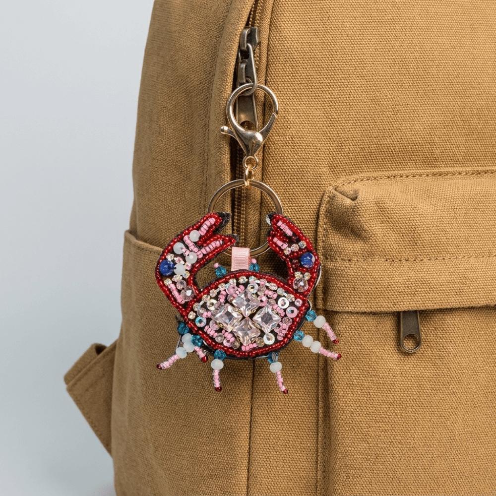 Turtle Beads Bag Pendant Rhinestone Bag Charm Cute Lobster Keychain Summer