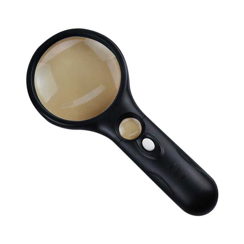 Magnifier 3X 45X Handheld Magnifying Glass with LED Light for Children Elderly People