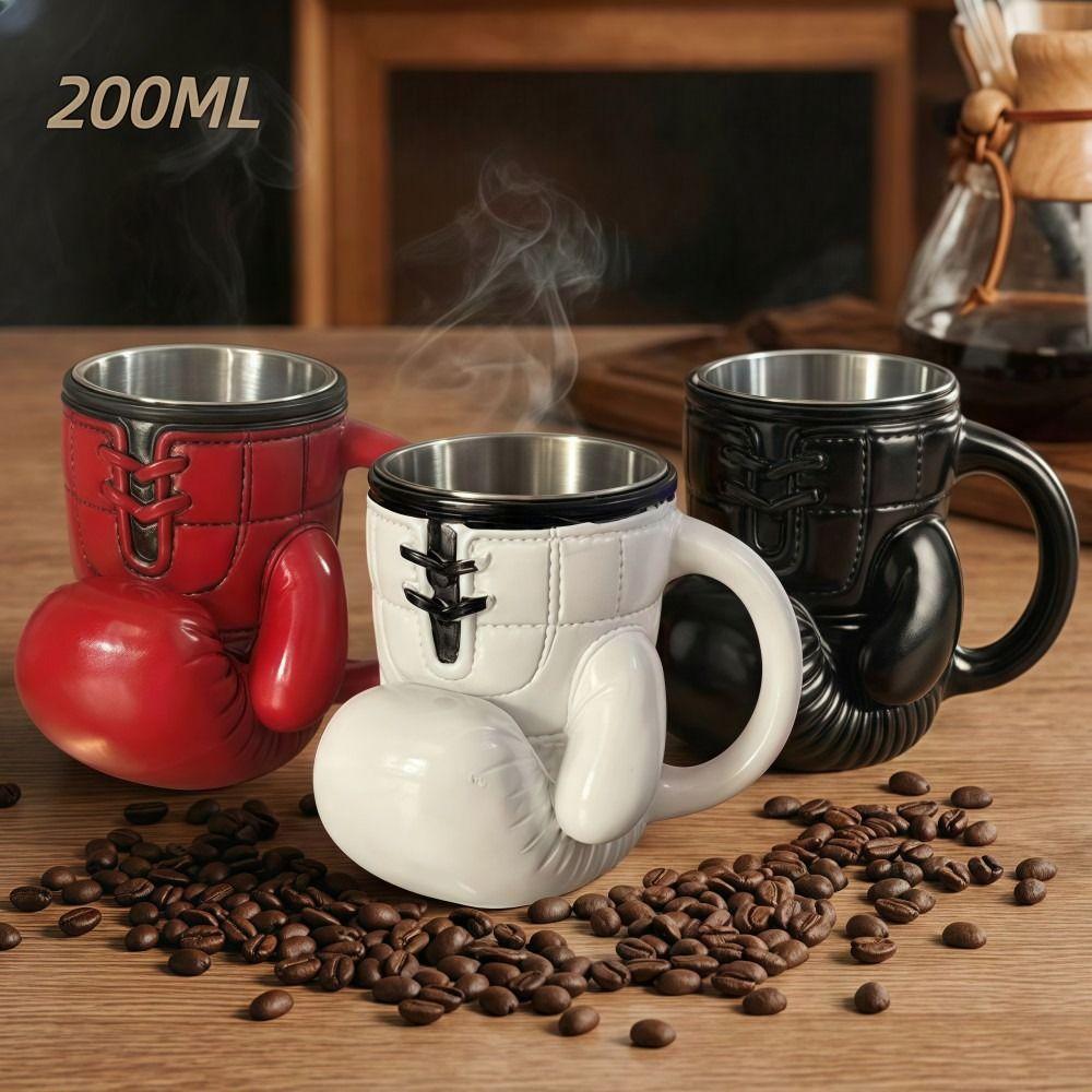 Double Wall Coffee Cup with Handle Water Cup Personalized Boxing Glove Mug  Men Boy Gifts