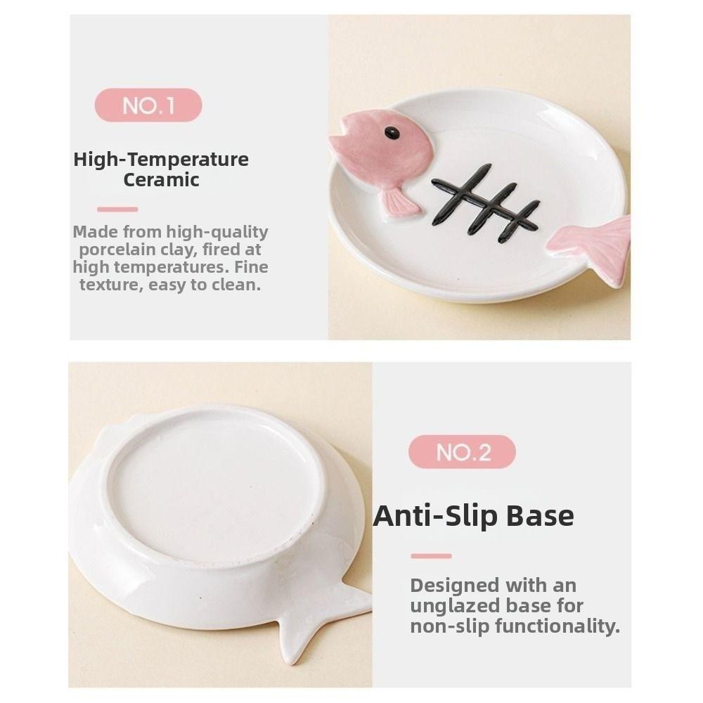 Ceramic Pet Food Water Bowl Cute Raised Pet Feeder Easy To Clean Pet Food Dispenser  Pet Supplies