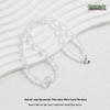 Элегантное женское колье-чокер из аквамаринового халцедона и белого кристалла