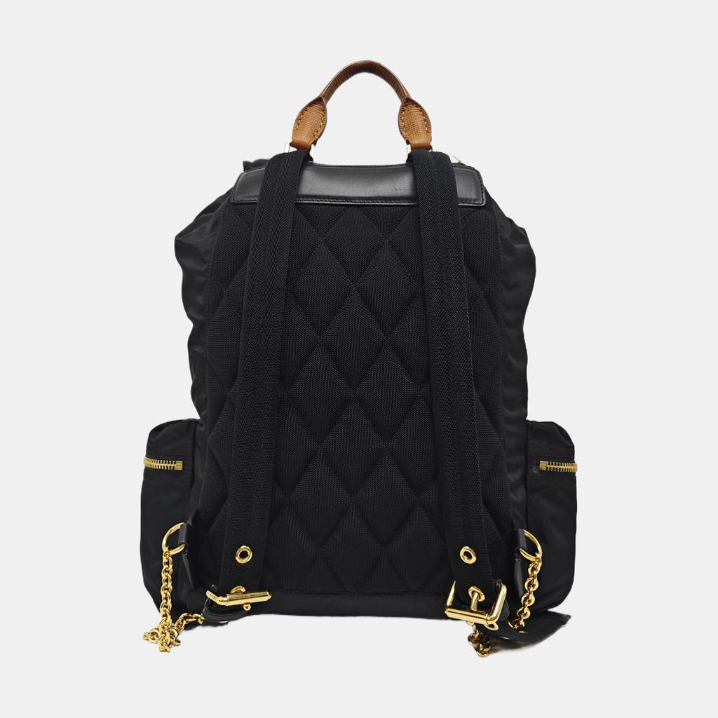 [Pre-Owned] The Rucksack Series Nylon And Leather Backpack Large - Very Good #1DN2X7S