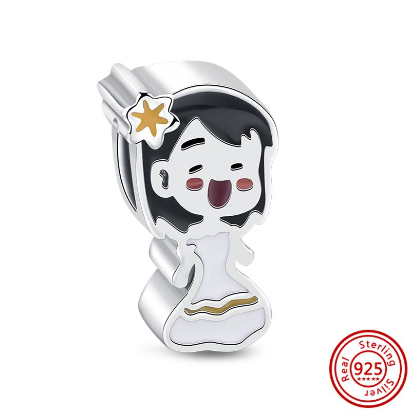 S925 серебро лист лотоса птица замок кулон пчела-бабочка дерево тонкие бусины подходят оригинальный браслет-подвеска DIY ювелирные изделия