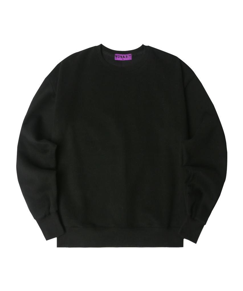 NUHABIT N/H Plain Oversized Sweatshirt_Black (Mom4-0Nh)