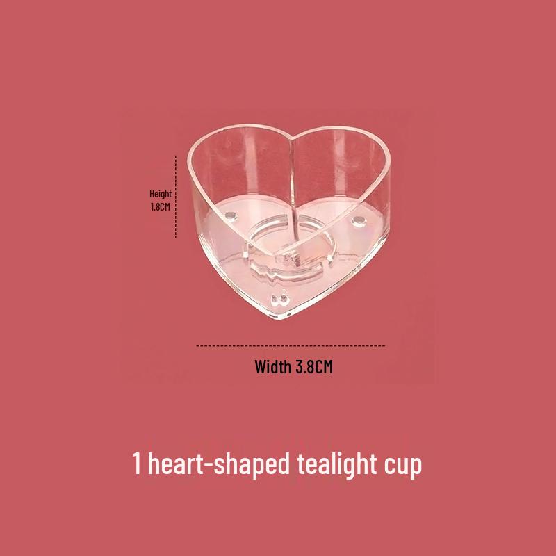 High Transparency Handmade Plastic Tealight Cups - Flame Retardant, Small Shell, Round, Square, Heart, Star Shapes, Single Pack