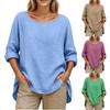 Women's Fashionable Round-neck Long-sleeved Solid-color Pullover Casual Top