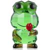Qianwei K9 Crystal Frog Figurine, Feng Shui Charm, Entryway Decor, Mother's Day, Birthday Gift, Handmade Glass (6.3 X 5 X 10cm), Frog, Crystal, Rose,