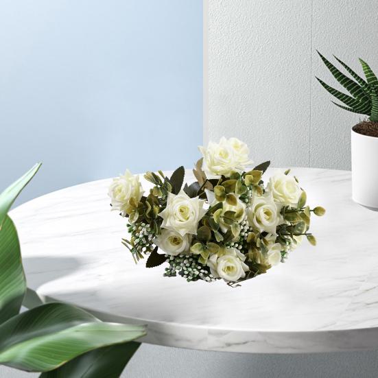 Красочный искусственный букет роз с зелеными листьями, вьющимися краями, реалистичный многоразовый неувядающий домашний свадебный букет, искусственный цветок для невесты, секс-одежда для взрослых