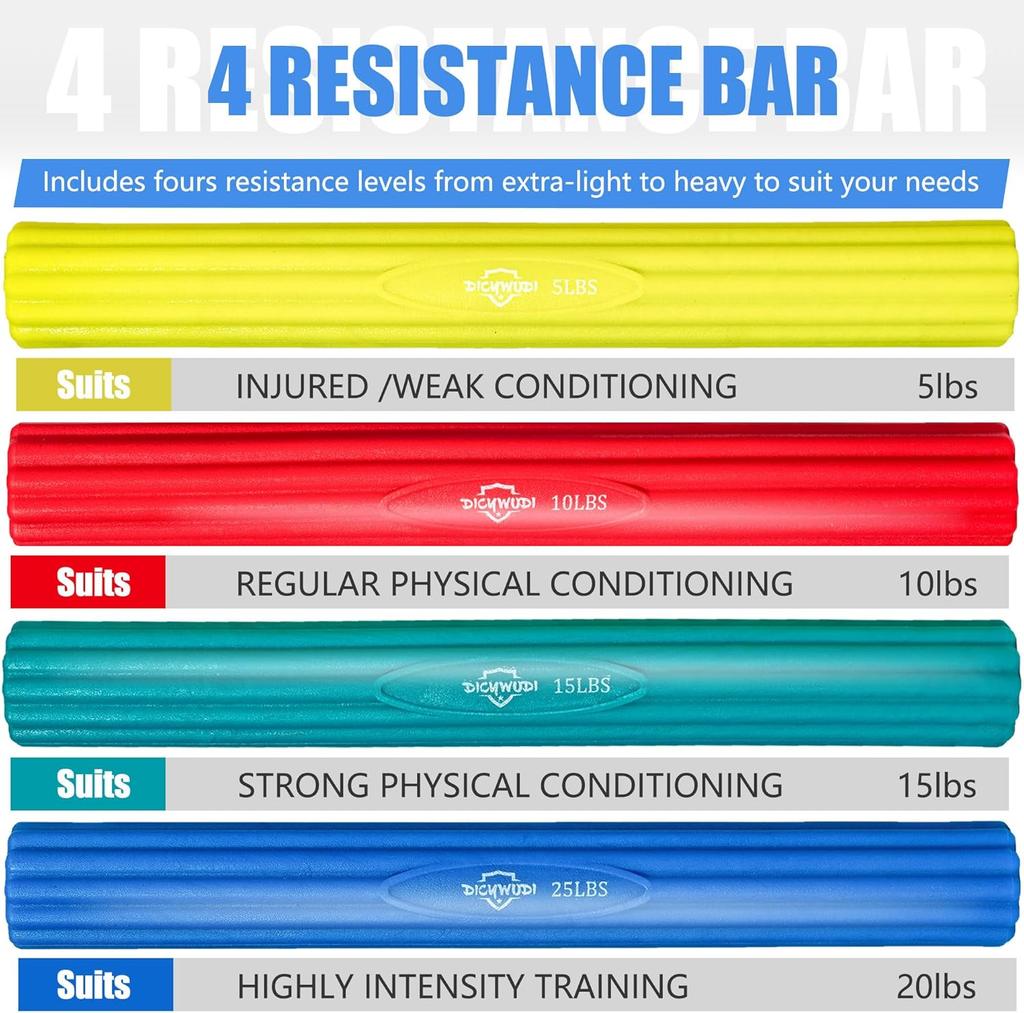 Flex Therapy Bar, Flexbar для физиотерапии и перекладина сопротивления для гольфистов, локти, тендинит, запястья, боль в предплечьях, улучшение силы хвата
