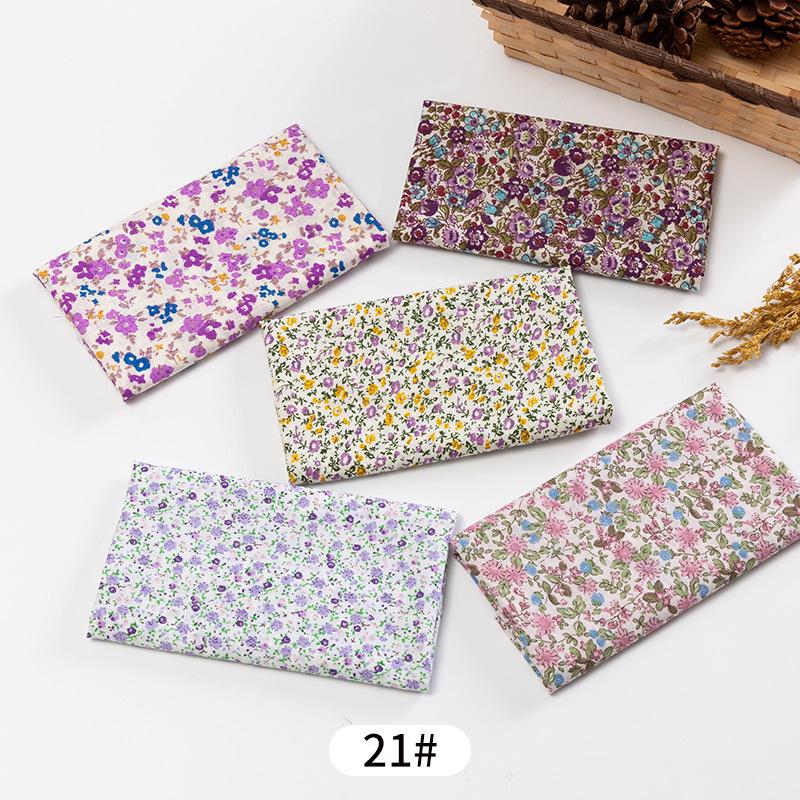 5pcs / Lot Printed Patchwork Cotton Fabric Doll Handmade Accessories Floral Fabrics for DIY