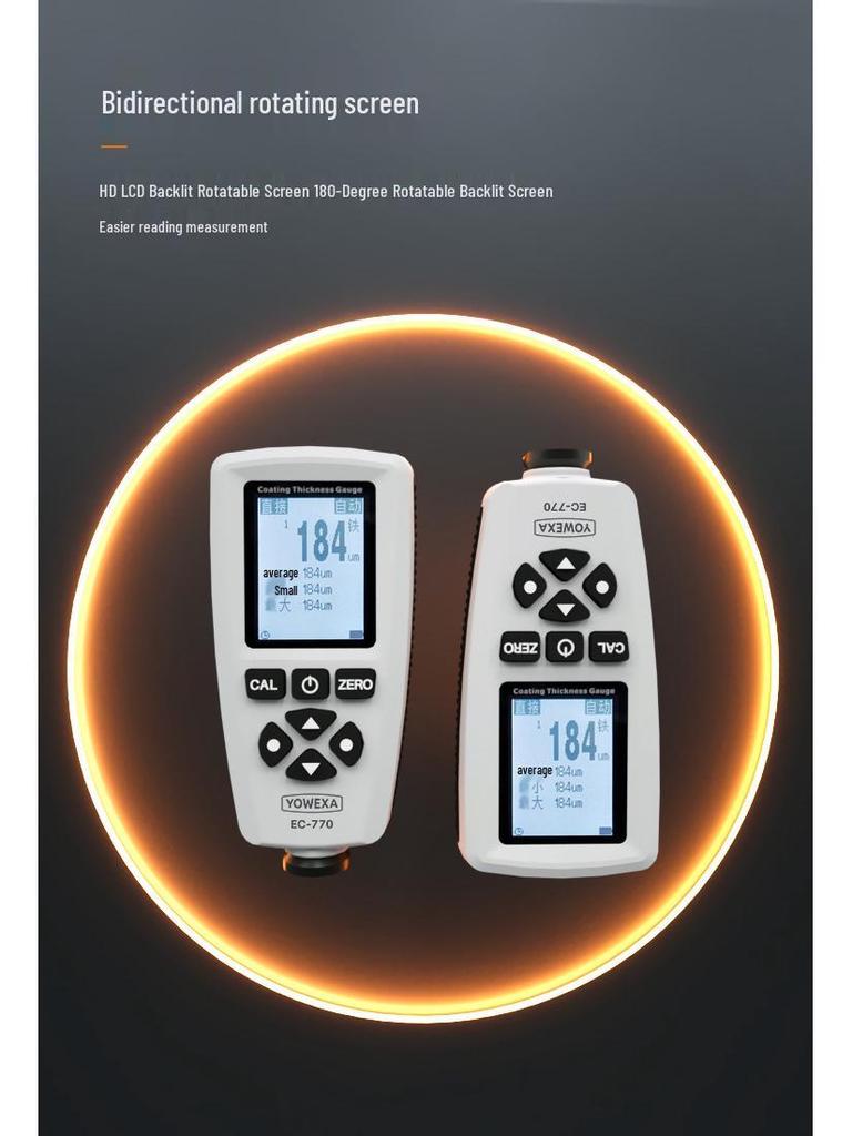 Yuwen EC-770S Coating Thickness Gauge - Galvanized, Oxide, Paint Film Dry Thickness Tester