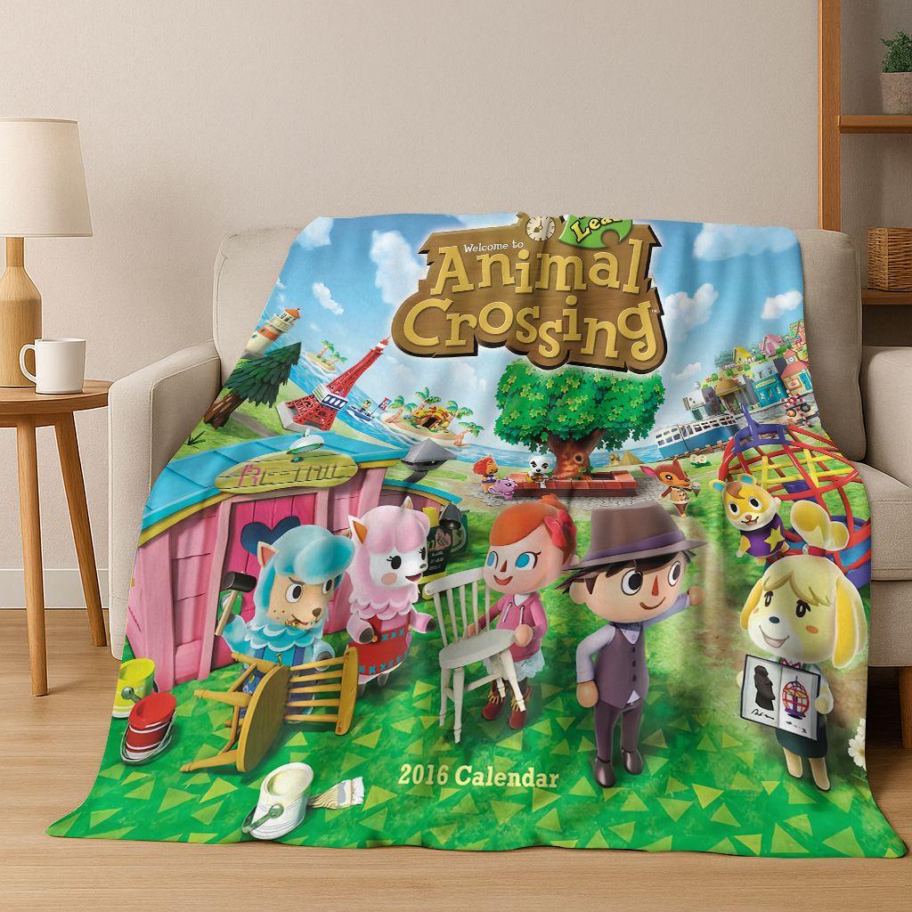 Мультяшное фланелевое одеяло Animal Crossing Wild World, Уютное мягкое плед-покрывало для дома, спальни, кровати, дивана, пикника, Подарок для детей