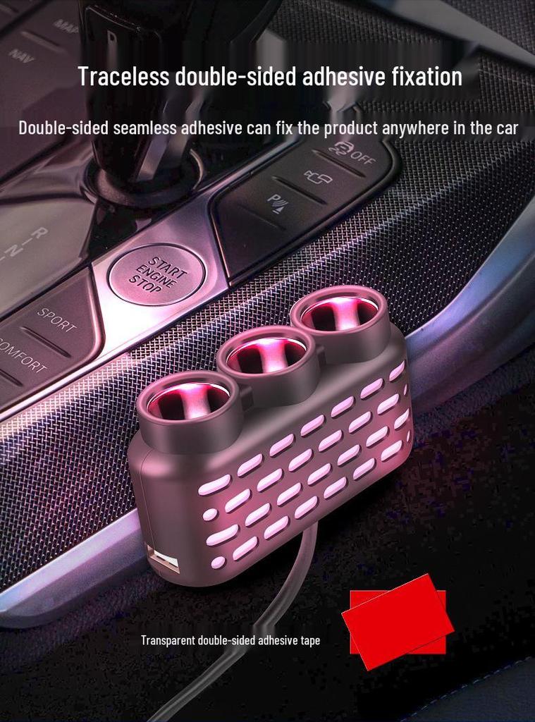 Seven-Color Car Charger: 3-Port QC3.0, USB, PD Fast Charger - 12V/24V Universal